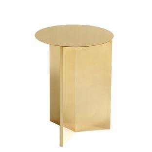 Slit Side Table Steel, H 47 x Ø 35 cm, Brass polished