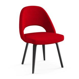 Saarinen executive conference chair, Without armrests, Ebony stained oak, Red