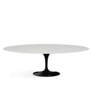 Saarinen Oval Dining Table, L 244 cm x W 137 cm, Black, Laminate white