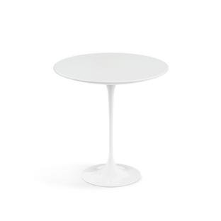 Saarinen Round Side Table, 51 cm, White, Fenix black
