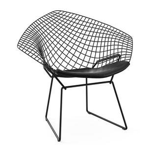 Diamond Chair, with cushion, Rilsan protective coating black, Vinyl black