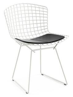 Bertoia Chair, White, Vinyl black