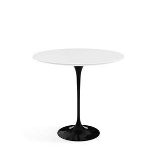 Saarinen Oval Side Table, Black, Laminate white