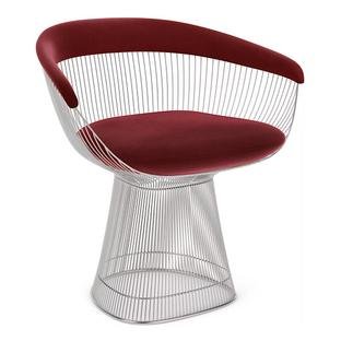 Platner Armchair, Knoll Velvet, Flamenco