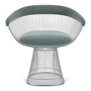 Platner Armchair, Knoll Velvet, Swan