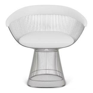 Platner Armchair, Leather Volo, White
