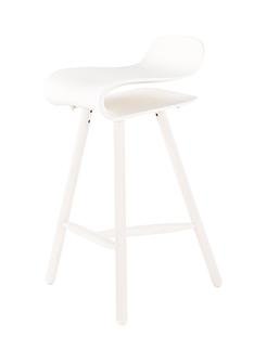 BCN Bar Stool Wood, White, Beech, Shell Colour