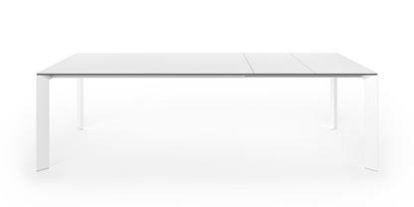 Nori dining table, Laminate white, L 166-260 x W 100 cm, Aluminium with white lacquer