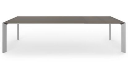 Nori dining table, Fenix London grey with same colour edge, L 209-303 x W 100 cm, Anodised Aluminium