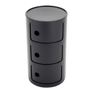 Componibili Round - 3 Compartments, Black