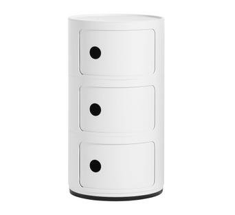 Componibili Mat, 3 Compartments, White