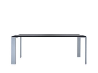Four, L 190 x W 79 cm, Soft Touch black, Lacquered Aluminium