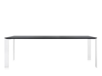 Four, L 223 x W 79 cm, Soft Touch black, Lacquered white