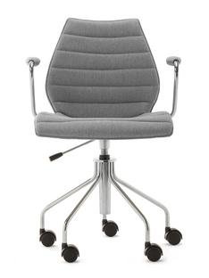 Maui Soft Noma Swivel Chair, Grey, Chrome