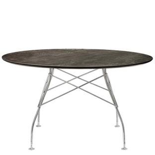 Glossy, Round Ø128 cm, chrome, Aged Bronze