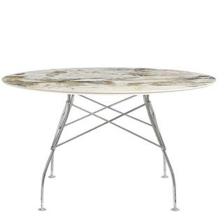 Glossy, Round Ø128 cm, chrome, Symphonie 
