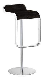 LEM Bar Stool, 80 cm - fixed, Black stained oak / matt chrome-plated