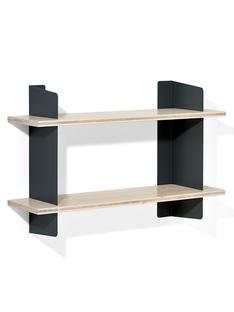 Wall Shelf Atelier, 3-layer fir/spruce veneer with white-pigmented lacquer, Black, Version 2, 100 cm
