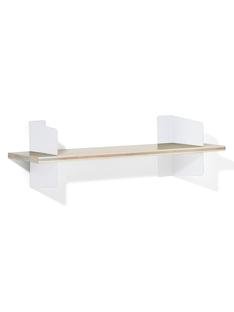 Wall Shelf Atelier, 3-layer fir/spruce veneer with white-pigmented lacquer, White, Version 1, 100 cm