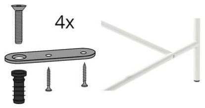 Fastening lug for Eiermann Trestle / Table frame (Set of 4), White