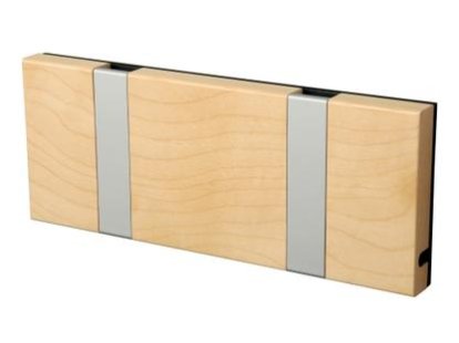 Knax, 2 hooks, Aluminium, Maple clear varnished