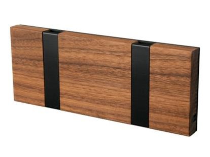 Knax, 2 hooks, Black, Walnut oiled