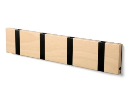 Details LoCa Knax Knax, 4 hooks, Black, Beech clear varnished