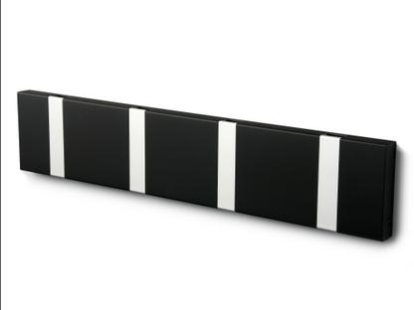 Knax, 4 hooks, Aluminium, MDF soft black lacquered