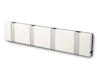 Knax, 4 hooks, Aluminium, MDF white lacquered