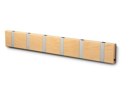 Knax, 6 hooks, Aluminium, Maple clear varnished