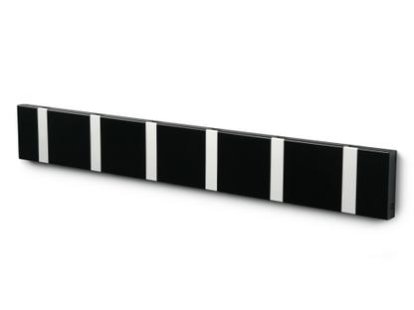 Knax, 6 hooks, Aluminium, MDF black lacquered