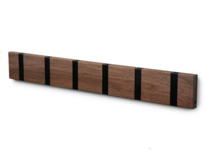 Knax, 6 hooks, Black, Walnut oiled