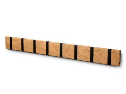 Knax, 8 hooks, Black, Oak oiled