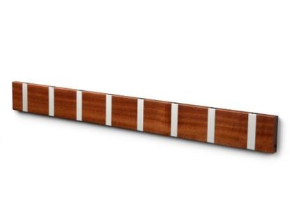 Knax, 8 hooks, Aluminium, Mahogany clear varnished