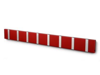 Knax, 8 hooks, Aluminium, MDF red lacquered