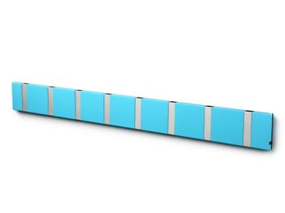 Knax, 8 hooks, Aluminium, MDF turquoise lacquered
