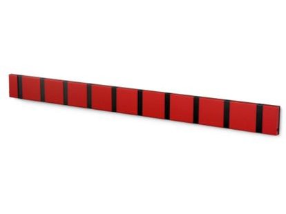 Knax, 10 hooks, Black, MDF red lacquered