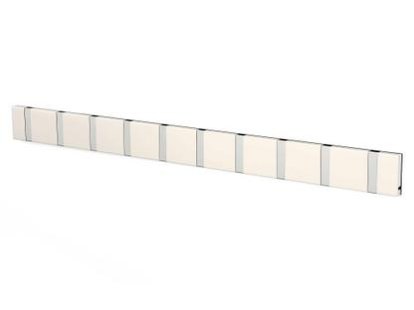 Knax, 10 hooks, Aluminium, MDF white lacquered