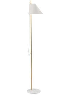 Yuh Floor Lamp, White/brass