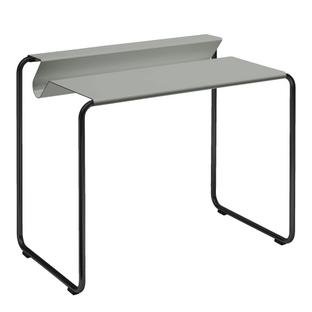 PS07 Secretary, Aluminium white (RAL 9006), Without desk pad, Deep black (RAL 9005)