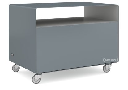 Trolley R 107, Bicoloured, Basalt grey (RAL 7012) - White aluminium (RAL 9006), Industrial castors
