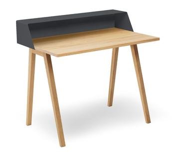 PS04 / PS05 Secretary, W 100 x D 63 cm (PS04), Anthrazite grey (RAL 7016), Oiled oak, Without power box