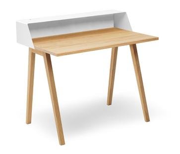 PS04 / PS05 Secretary, W 100 x D 63 cm (PS04), Pure white (RAL 9010), Oiled oak, Without power box