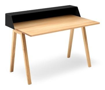 PS04 / PS05 Secretary, W 120 x D 75 cm (PS05), Deep black (RAL 9005), Oiled oak, Without power box