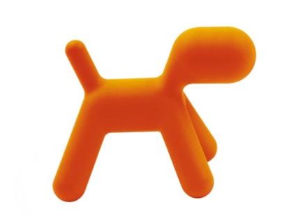 Puppy, Extra large (H 81 x W 61,5 x D 102 cm), Polyethylene (intended for use outdoors), Matt orange (1001 C)