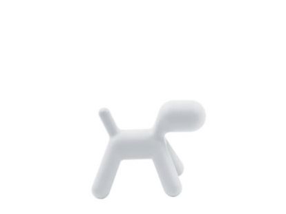 Puppy, Medium (H 45 x W 34 x D 56,5 cm), Polyethylene (intended for use outdoors), Matt white (1700 C)