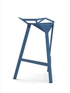 Stool_One, 670 mm kitchen height, Blue shiny (5255)