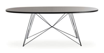 Tavolo XZ3 Oval, Black MDF, Black lacquered