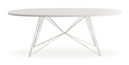 Tavolo XZ3 Oval, White MDF, White lacquered