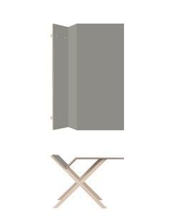 Kant Desk, 160 cm, 74 cm, FU (plywood, birch) linoleum grey